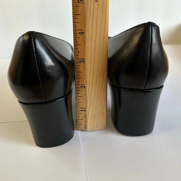 Franco Sarto Black Leather Mary Jane Square Toe Block Pumps Size 6M - Picture 5 of 7